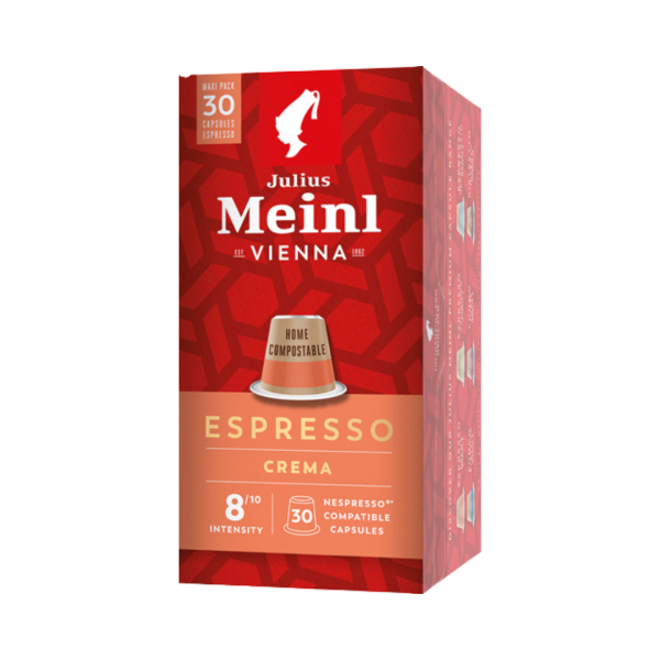 Julius Meinl Inspresso Espresso Crema 8 XL, Nespresso-kompatibel, kompostierbar, 30 Kaffeekapseln à 5,6 g